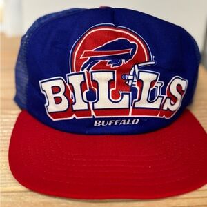 🔥 Vintage Buffalo Bills Blue and Red Trucker Hat Rare Cap OS  Bills Mafia 🔥